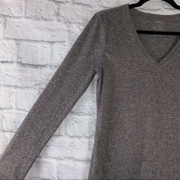Danskin dri more Longsleeve v-neck top grey women size small - Picture 4 of 7
